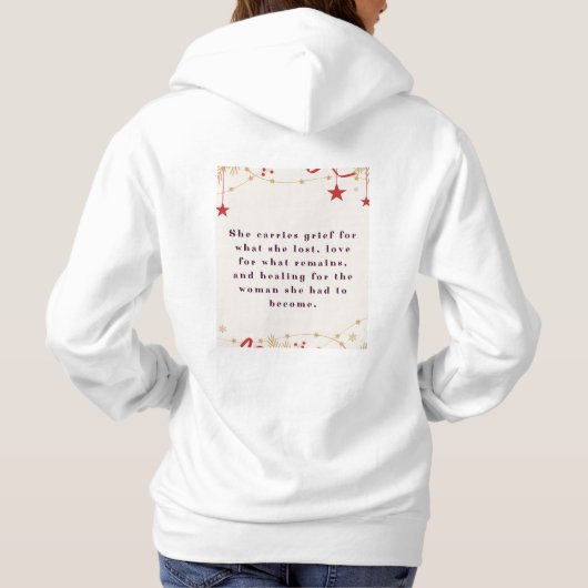She Became™ – A Poetic Healing Quote for Women Hoodie (Achterkant)