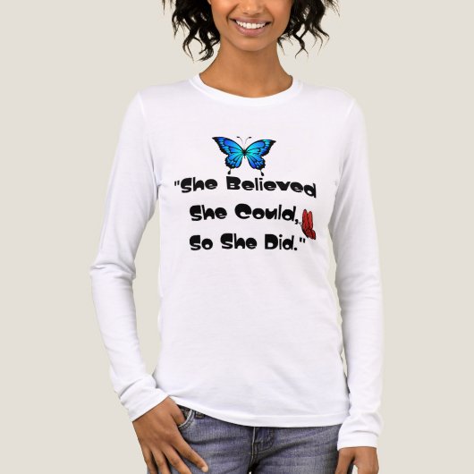 she believed m she could, so she did Tri-Blend shirt (Voorkant volledig)
