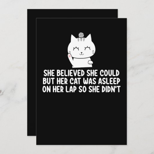 She Believed She Could But Cat Was Asleep On H Kaart (Voorkant / Achterkant)