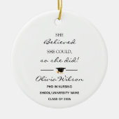 She Believed She Could Custom Photo Graduation Keramisch Ornament (Voorkant)
