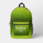 She Believed She Could Lime Green Glitter Sparkles Bedrukte Rugzak (Voorkant)