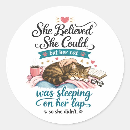 She Believed She Could |Motivational for Co-Worker Ronde Sticker (Voorkant)
