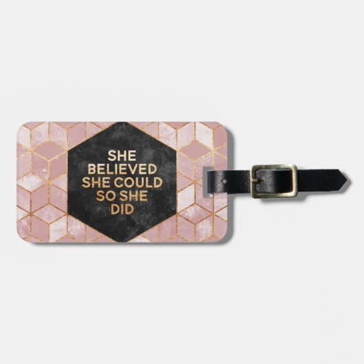 She Believed She Could So She Did Bagagelabel (Voorkant horizontaal)