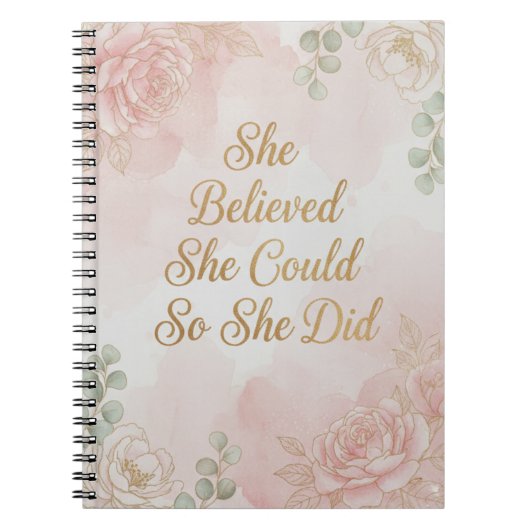 She Believed She Could, So She Did Journal Notitieboek (Voorkant)