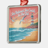 She Believed She Could, So She Did Metalen Ornament (Links)