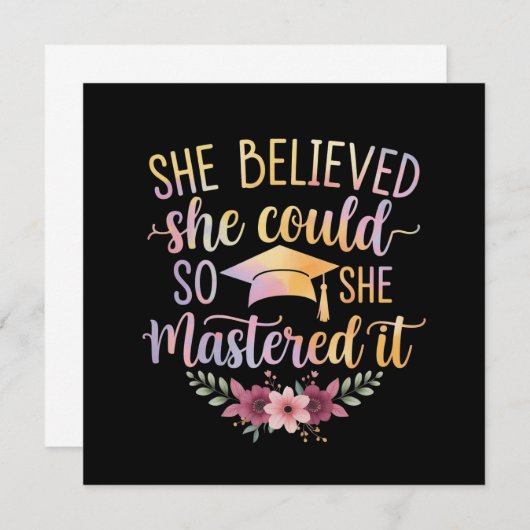 She Believed She Could So She Mastered It Graduate Kaart (Voorkant / Achterkant)