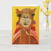 She-Camel Suzie-Wenskaart Kaart (Gele Bloem)