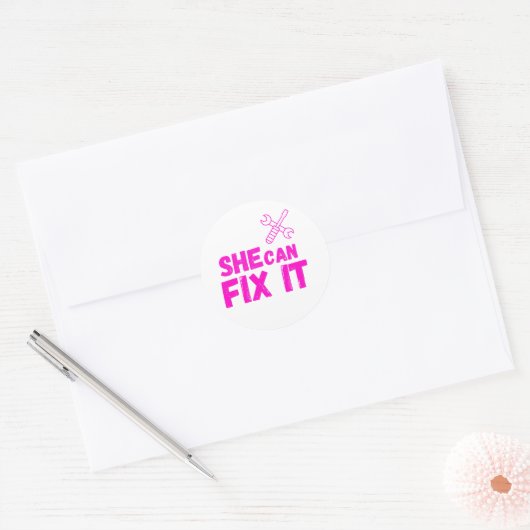 She Can Fix It | Bold DIY Empowerment Sticker (Envelop)