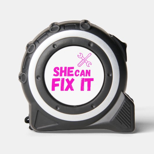 She Can Fix It | Female Empowerment Tape Measure Rolmaat (Voorkant)