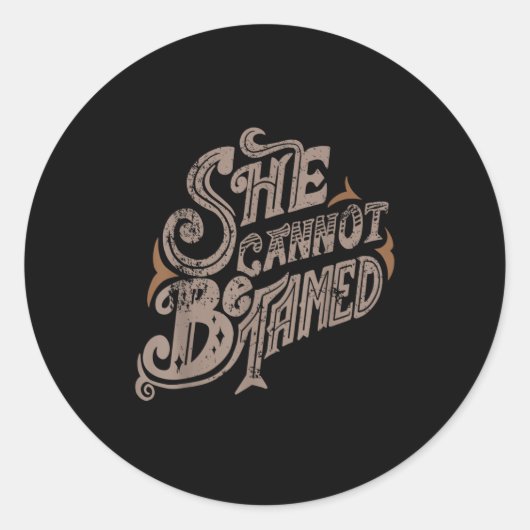 She Can Not Be Tamed Vector Retro Style Design  Ronde Sticker (Voorkant)