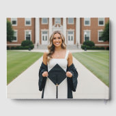 She Did It Black Bow Personalized Graduation Party Gastenboek (Achterkant)