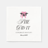 She Did It Coquette Girly Graduation Party Servet (Voorkant)