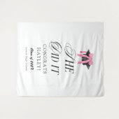 She Did It Coquette Girly Graduation Party Wandkleed (Voorkant (horizontaal))