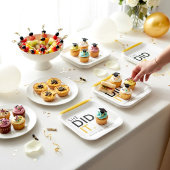 She Did It Graduation Bold Text Black Gold Design Papieren Bordje