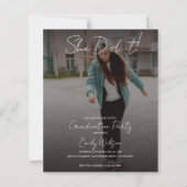 She Did It Graduation Multi Photo Party Invitation (Voorkant)