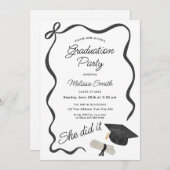 She Did It Graduation Party Kaart (Voorkant / Achterkant)