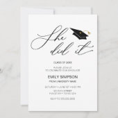 She did it modern Graduation invitation Kaart (Voorkant)
