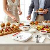 She Did It Red minimal Graduation Paper Plate Papieren Bordje