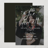 She Did It Script Fully Editable Graduation  Kaart (Voorkant / Achterkant)