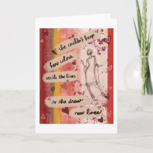 She Drew New Lines Card Kaart (Voorkant)