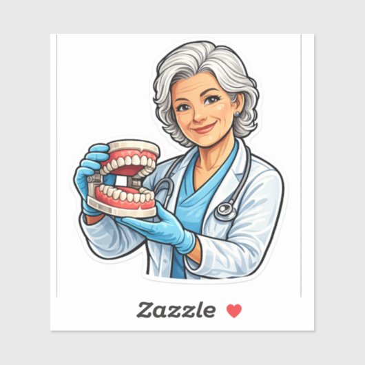 she fixes smiles dentist gift sticker (Vel)
