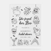 She Found Her Boo Bridal Shower Welcome Sign Acryl Bord (Voorkant)