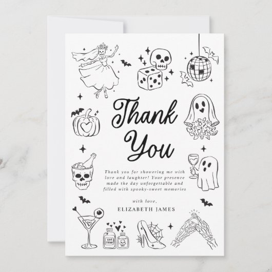 She Found Her Boo Ghost Floral  Bridal Shower  Bedankkaart (Voorkant)