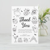 She Found Her Boo Ghost Floral  Bridal Shower  Bedankkaart (Staand voorkant)