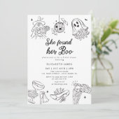 She Found Her Boo Ghost Floral  Bridal Shower  Kaart (Staand voorkant)
