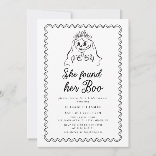 She Found Her Boo Ghost Floral  Bridal Shower  Kaart (Voorkant)