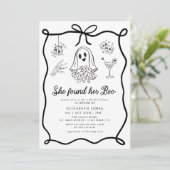 She Found Her Boo Ghost Floral  Bridal Shower  Kaart (Staand voorkant)