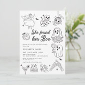 She Found Her Boo Ghost Floral  Bridal Shower  Kaart (Staand voorkant)