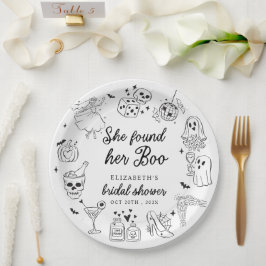 She Found Her Boo Ghost Floral Bridal Shower Papieren Bordje