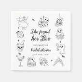 She Found Her Boo Ghost Floral Bridal Shower Servet (Voorkant)