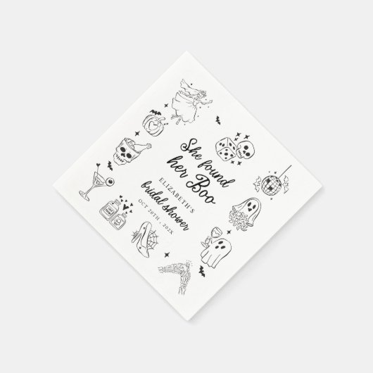 She Found Her Boo Ghost Floral Bridal Shower Servet (Hoek)