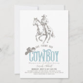 She Found Her Cowboy Pale Blue Bridal Shower Kaart (Voorkant)