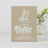 She Found Her Cowboy Sand Beige Bridal Shower Kaart (Staand voorkant)