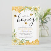 She Found Her Honey Arch Daisy Bee Bridal Shower Kaart (Staand voorkant)