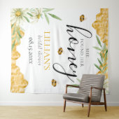 She Found Her Honey Bee Bridal Shower Backdrop Wandkleed (In Situ (horizontaal))
