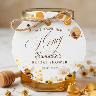 She found her honey Bee bridal shower Bedankjes Labels