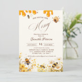 She found her honey Bee bridal shower Kaart (Staand voorkant)