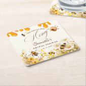 She found her honey Bee bridal shower Kartonnen Onderzetters (Schuin)