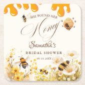 She found her honey Bee bridal shower Kartonnen Onderzetters (Voorkant)