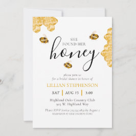 She Found Her Honey Bee Themed Bridal Shower Kaart