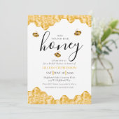 She Found Her Honey Bee Themed Daisy Bridal Shower Kaart (Staand voorkant)