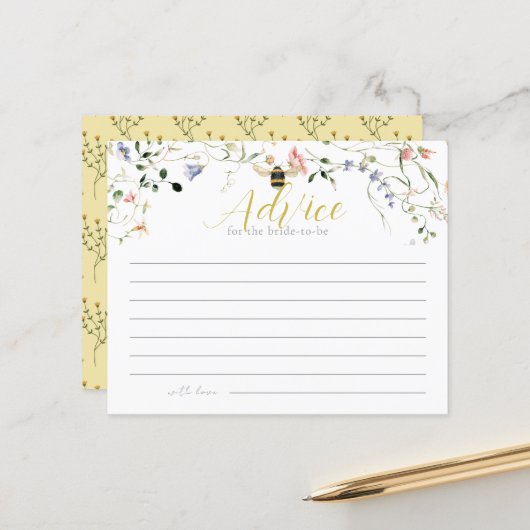 She found her Honey Bridal Shower Advice Card (Voorkant / Achterkant in situ)