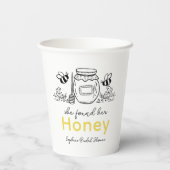 She found her Honey Hand-drawn Bridal Shower Papieren Bekers (Achterkant)