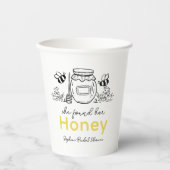 She found her Honey Hand-drawn Bridal Shower Papieren Bekers (Voorkant)