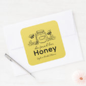 She found her Honey Hand-drawn Bridal Shower Vierkante Sticker (Envelop)