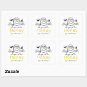 She found her Honey Hand-drawn Bridal Shower Vierkante Sticker (Vel)